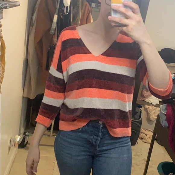 Express striped chenille Sweater - Picture 1 of 5